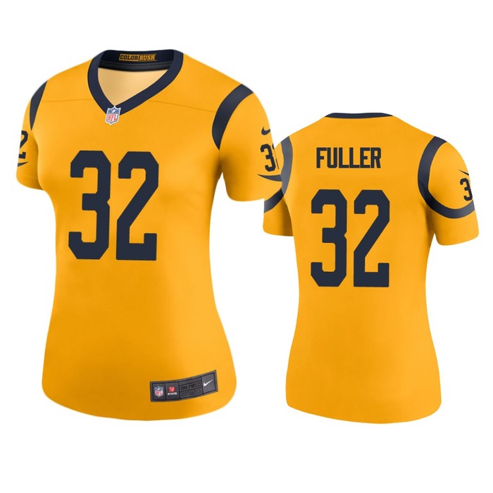 Los Angeles Rams Jordan Fuller Gold Color Rush Legend Jersey - Womens