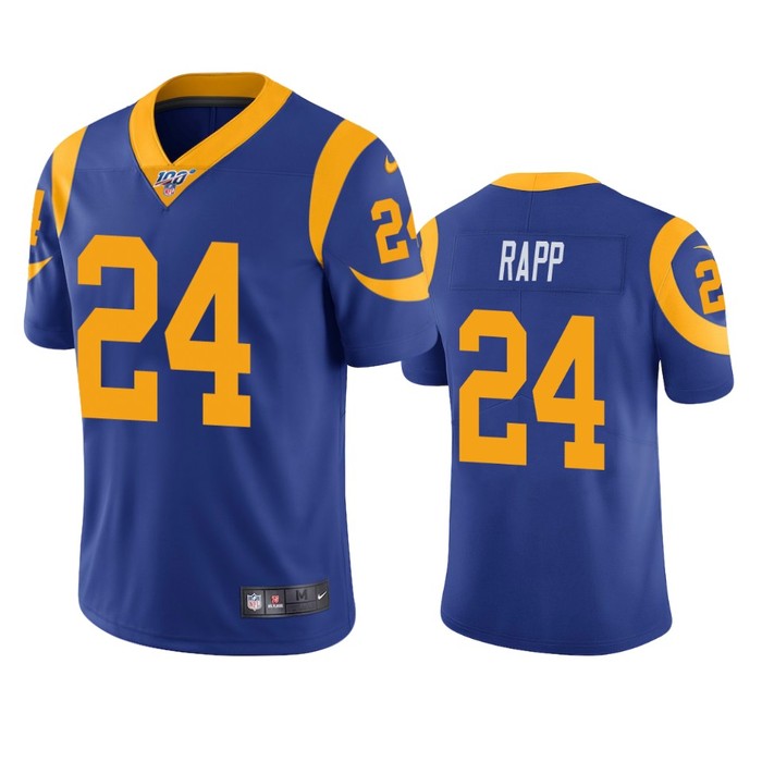 Los Angeles Rams Taylor Rapp Royal 100th Season Vapor Limited Jersey