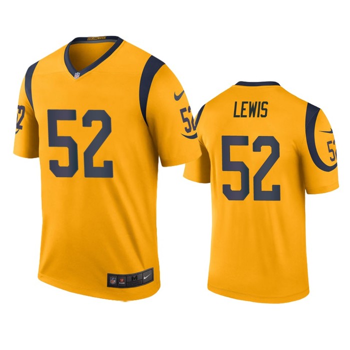 Los Angeles Rams Terrell Lewis Gold Color Rush Legend Jersey