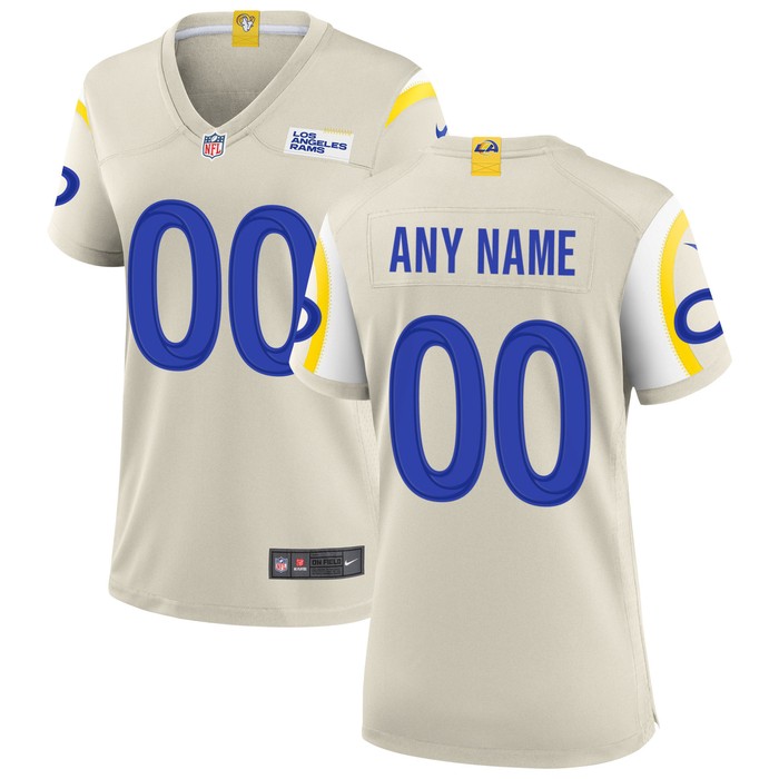 Los Angeles Rams Womens Custom Game Jersey - Bone Custom Jerseys Nfl