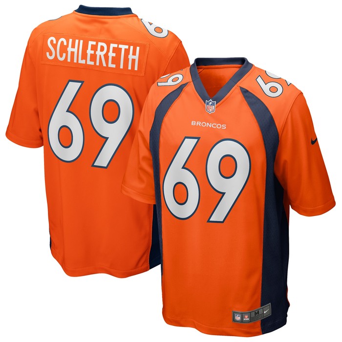 Mark Schlereth Denver Broncos Game Retired Player Jersey - Orange Nfl