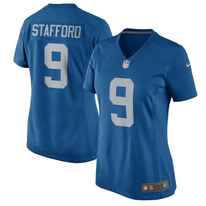 Matthew Stafford Detroit Lions Nike Womens 2017 Throwback Game Jersey - Blue - Cocomos