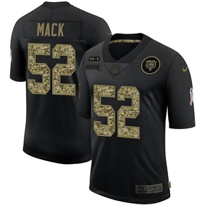 Mens Chicago Bears #52 Khalil Mack 2020 Black Camo Salute To Service Limited Stitched Nfl Jersey