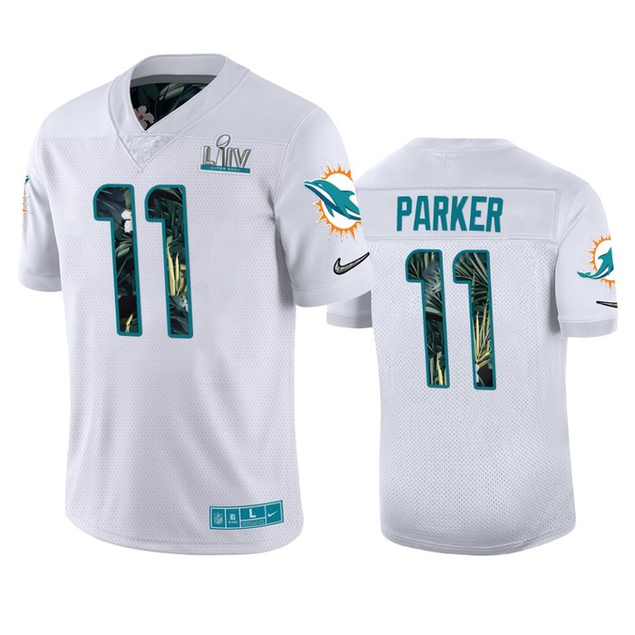 Mens Miami Dolphins Devante Parker Nike White Super Bowl Liv Jersey