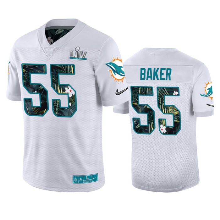 Mens Miami Dolphins Jerome Baker Nike White Super Bowl Liv Jersey