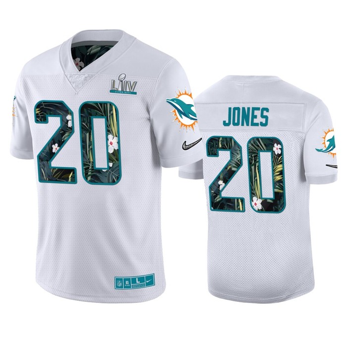 Mens Miami Dolphins Reshad Jones Nike White Super Bowl Liv Jersey - Cocomos