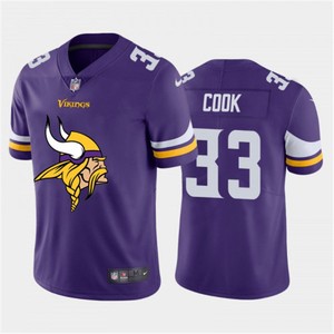 Mens Minnesota Vikings #33 Dalvin Cook Purple 2020 Team Big Logo Limited Stitched Jersey