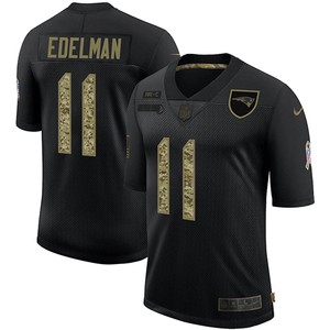 Mens New England Patriots #11 Julian Edelman 2020 Black Camo Salute To Service Limited Stitched Nfl Jersey