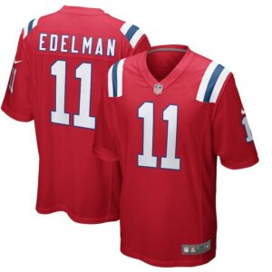 Mens New England Patriots Julian Edelman Nike Red Alternate Game Jersey - Cocomos