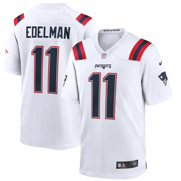 Mens New England Patriots Julian Edelman Nike White Game Jersey