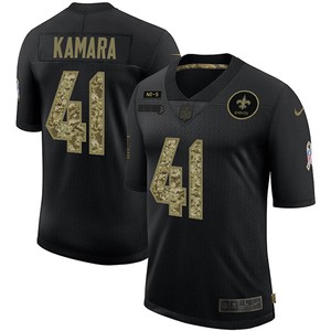 Mens New Orleans Saints #41 Alvin Kamara 2020 Black Camo Salute To Service Limited Stitched Nfl Jersey