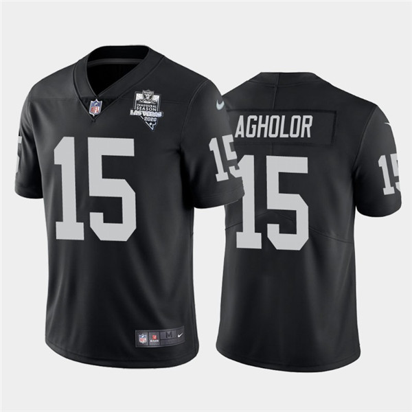 Mens Oakland Raiders Black #15 Nelson Agholor 2020 Inaugural Season Vapor Limited Stitched Nfl Jersey - Cocomos