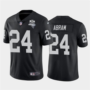 Mens Oakland Raiders Black #24 Johnathan Abram 2020 Inaugural Season Vapor Limited Stitched Nfl Jersey - Cocomos