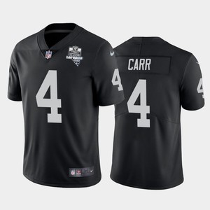 Mens Oakland Raiders Black #4 Derek Carr 2020 Inaugural Season Vapor Limited Stitched Nfl Jersey