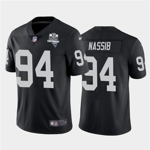 Mens Oakland Raiders Black #94 Carl Nassib 2020 Inaugural Season Vapor Limited Stitched Nfl Jersey