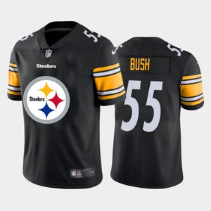 Mens Pittsburgh Steelers #55 Devin Bush Black 2020 Team Big Logo Limited Stitched Nfl Jersey