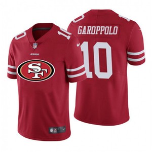 Mens San Francisco 49ers #10 Jimmy Garoppolo Red 2020 Team Big Logo Limited Stitched Jersey