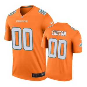 Miami Dolphins #00 Custom Nike Color Rush Orange Jersey