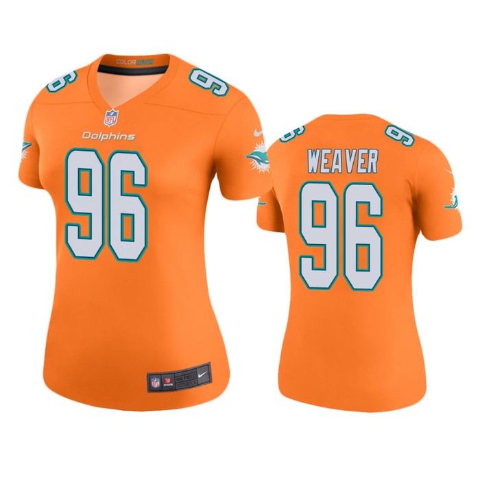 Miami Dolphins Curtis Weaver Orange Color Rush Legend Jersey - Cocomos