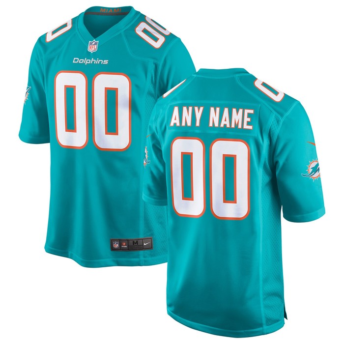 Miami Dolphins Custom Game Jersey - Aqua Custom Jerseys Nfl