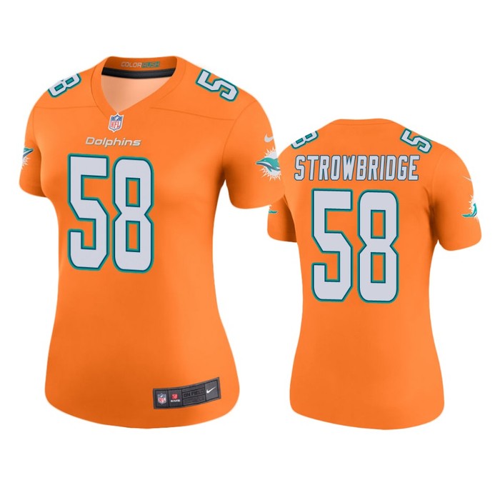 Miami Dolphins Jason Strowbridge Orange Color Rush Legend Jersey