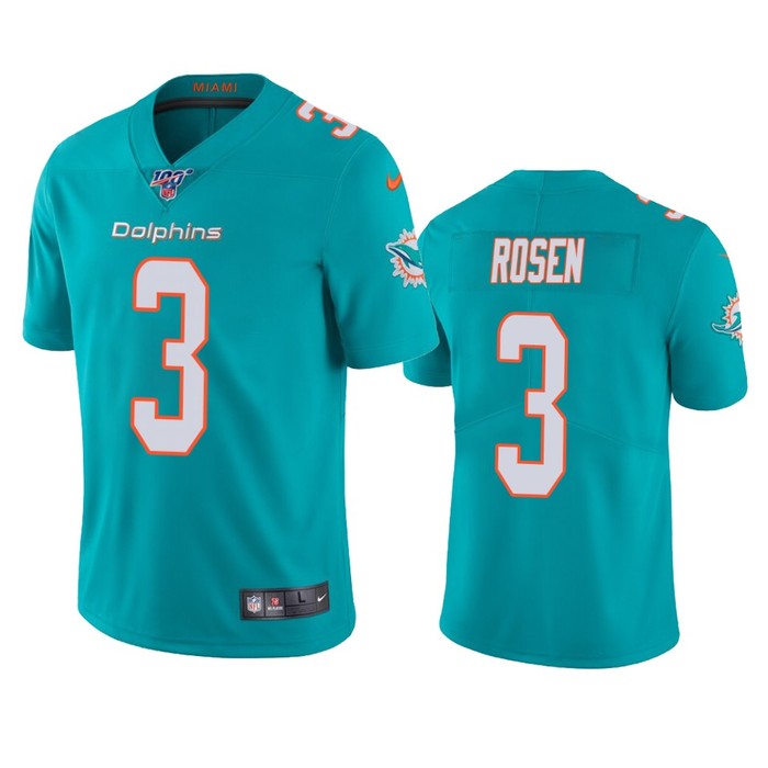 Miami Dolphins Josh Rosen Aqua 100th Season Vapor Limited Jersey