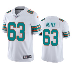 Miami Dolphins Michael Deiter White 100th Season Vapor Limited Jersey