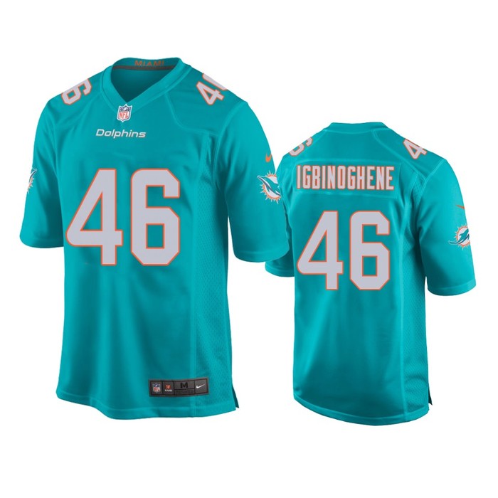 Miami Dolphins Noah Igbinoghene Aqua 2020 Nfl Draft Game Jersey