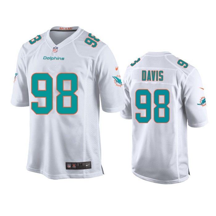 Miami Dolphins Raekwon Davis White 2020 Nfl Draft Game Jersey