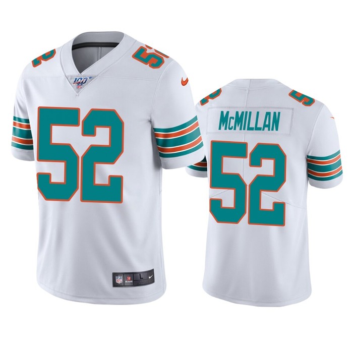 Miami Dolphins Raekwon Mcmillan White 100th Season Vapor Limited Jersey