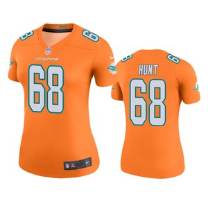 Miami Dolphins Robert Hunt Orange Color Rush Legend Jersey