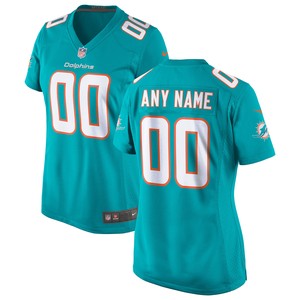 Miami Dolphins Womens Custom Game Jersey Aqua Custom Jerseys Nfl