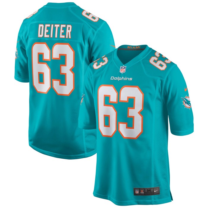 Michael Deiter Miami Dolphins Game Jersey - Aqua Nfl