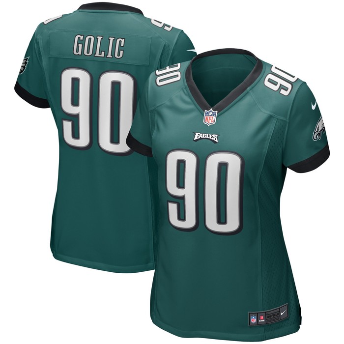 Mike Golic Philadelphia Eagles Womens Game Retired Player Jersey - Midnight Green Nfl