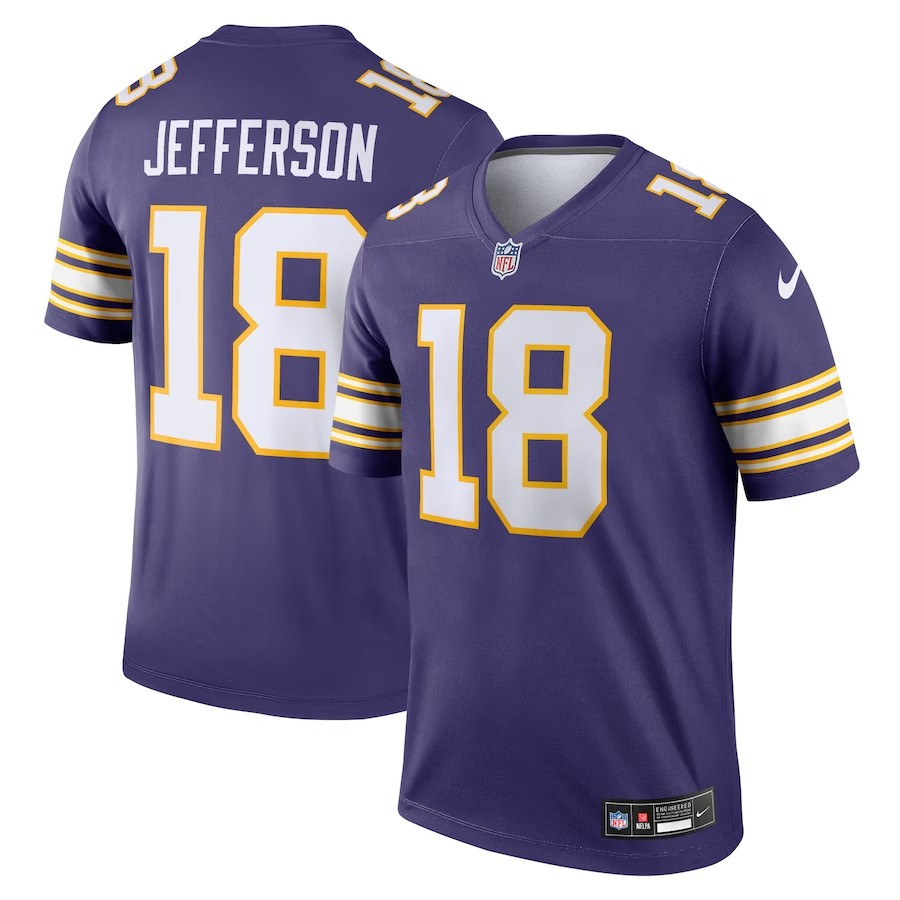 Minnesota Vikings #18 Justin Jefferson Classic Legend Player Jersey - Purple - Cocomos