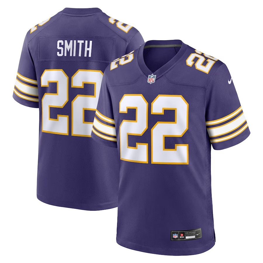 Minnesota Vikings #22 Harrison Smith Classic Player Game Jersey - Purple - Cocomos