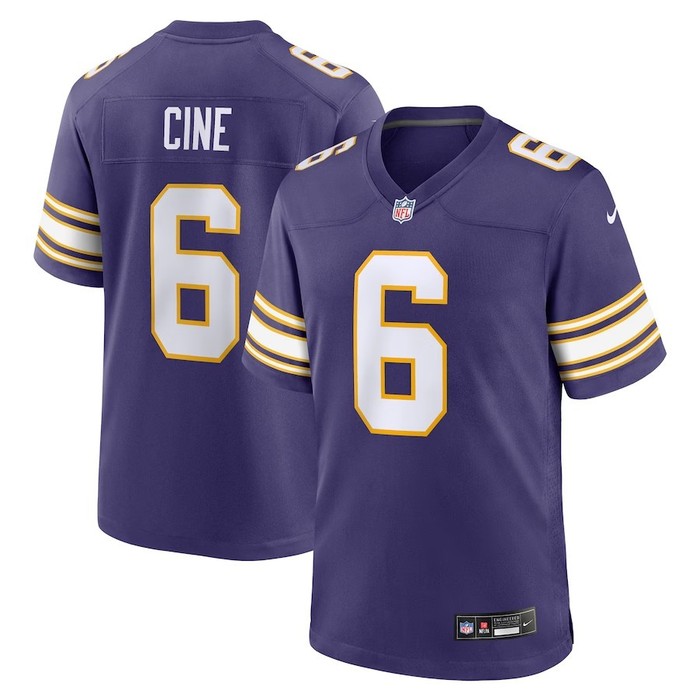 Minnesota Vikings #6 Lewis Cine Classic Player Game Jersey - Purple - Cocomos