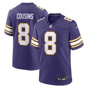 Minnesota Vikings #8 Kirk Cousins Classic Player Game Jersey - Purple - Cocomos