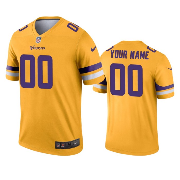 Minnesota Vikings Custom Gold Inverted Legend Jersey