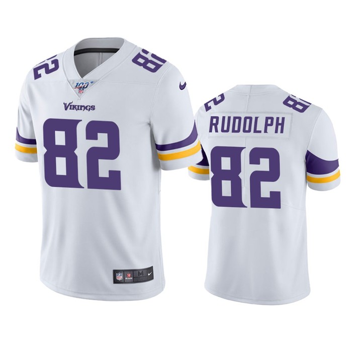 Minnesota Vikings Kyle Rudolph White 100th Season Vapor Limited Jersey