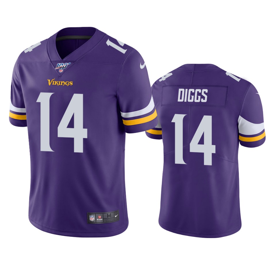 Minnesota Vikings Stefon Diggs Purple 100th Season Vapor Limited Jersey - Cocomos