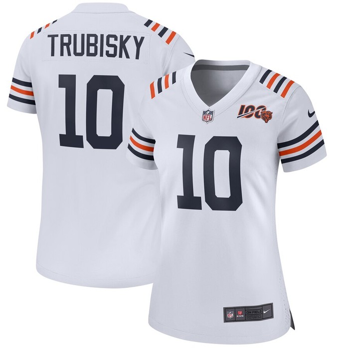 Mitchell Trubisky Chicago Bears Nike Womens 2019 100th Season Alternate Classic Game Jersey - White