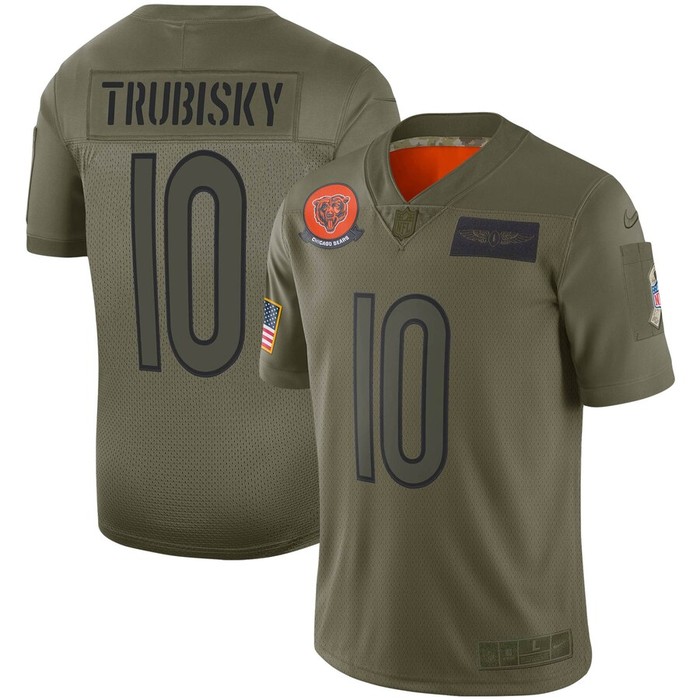 Mitchell Trubisky Chicago Bears Nike Youth 2019 Salute To Service Game Jersey - Olive