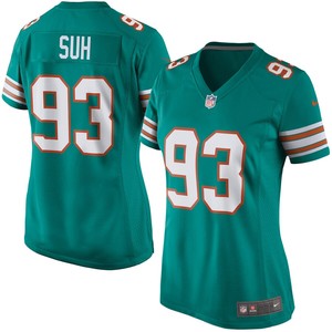 Ndamukong Suh Miami Dolphins Nike Womens Alternate Game Jersey - Aqua