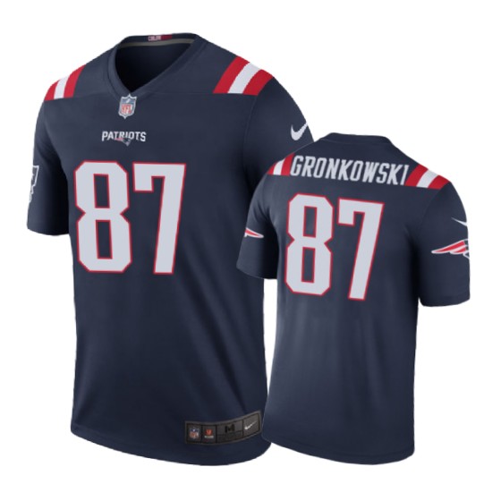 New England Patriots #87 Rob Gronkowski Nike Color Rush Navy Jersey - Cocomos