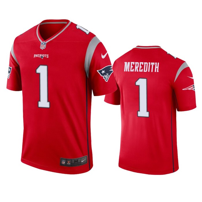 New England Patriots Cameron Meredith Red Inverted Legend Jersey