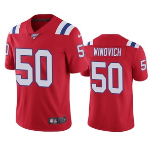 New England Patriots Chase Winovich Red 100th Season Vapor Limited Jersey