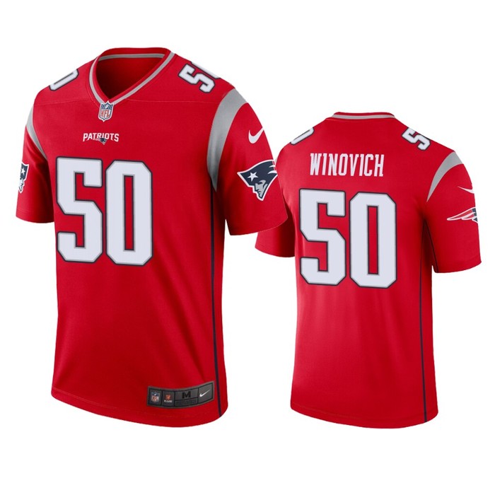 New England Patriots Chase Winovich Red Inverted Legend Jersey - Cocomos