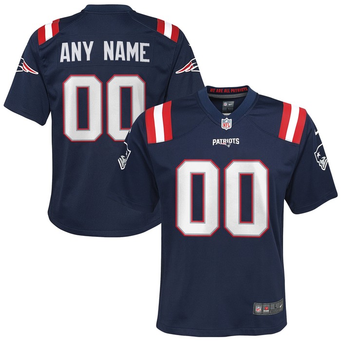 New England Patriots Custom Game Jersey - Navy Custom Jerseys Nfl