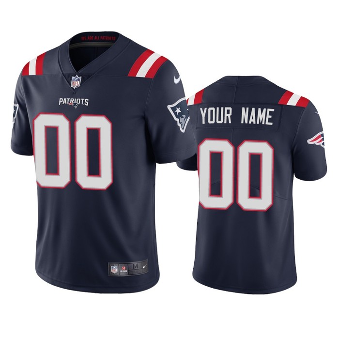 New England Patriots Custom Navy 2020 Vapor Limited Jersey - Mens